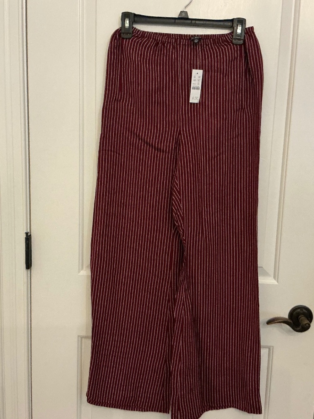 J crew Cosmo pant Burgundy stripe